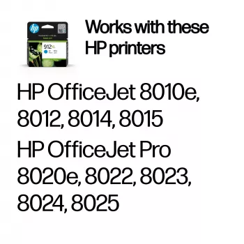 HP 912XL didelės talpos mėlyna originali rašalo kasetė, mėlyna, 1 vnt., 700 puslapių