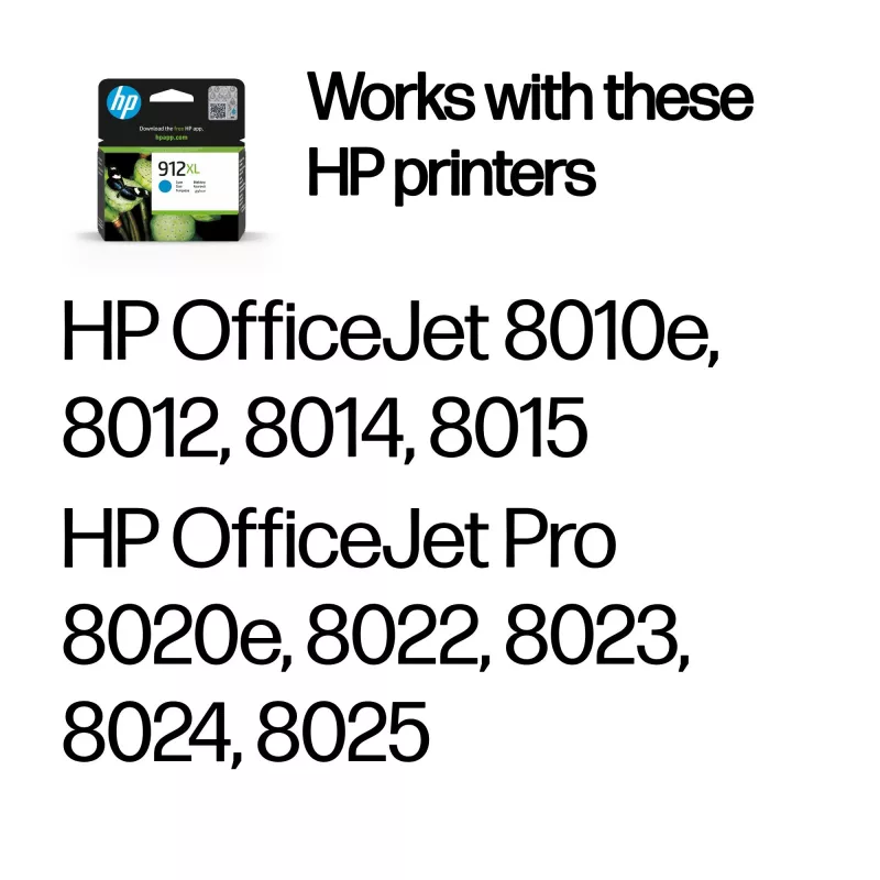 HP 912XL didelės talpos mėlyna originali rašalo kasetė, mėlyna, 1 vnt., 700 puslapių
