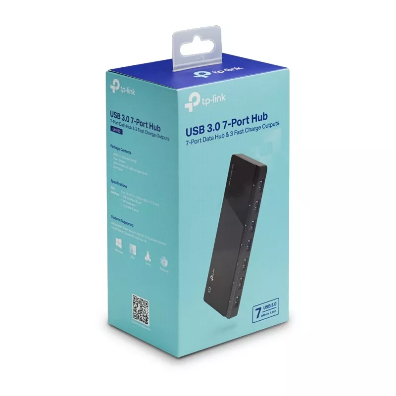 TP-Link UH700 USB 3.2 Gen 1 centras su 7 prievadais, juodas
