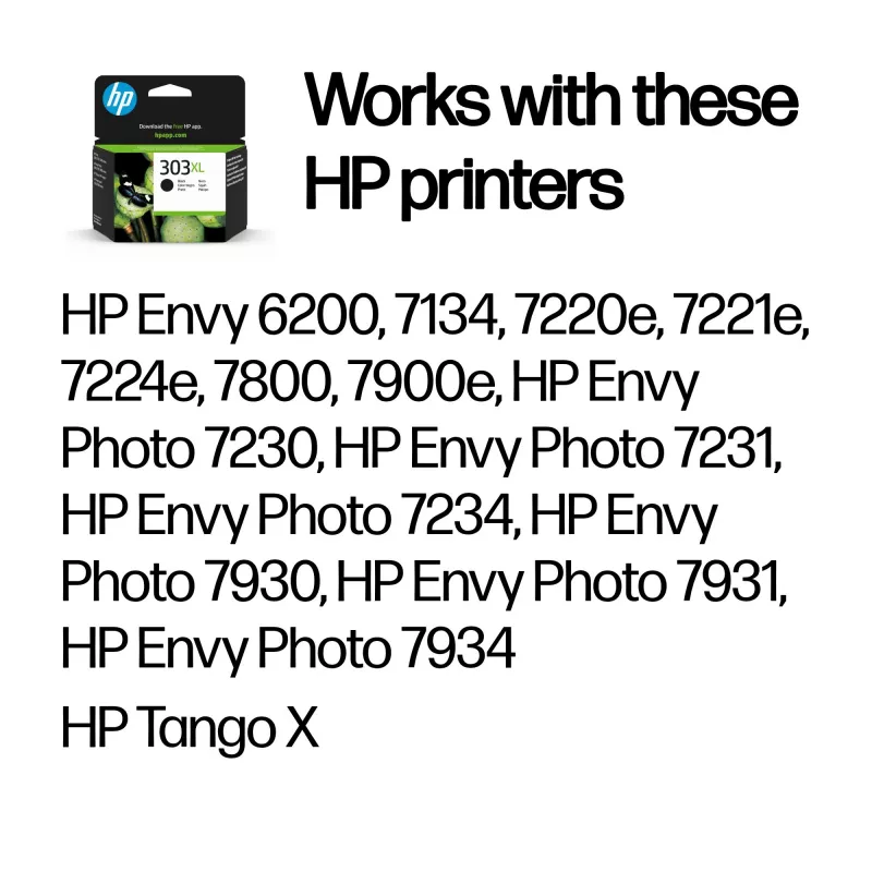 HP 303XL didelės talpos juoda originali rašalo kasetė, juoda, 1 vnt., 600 puslapių