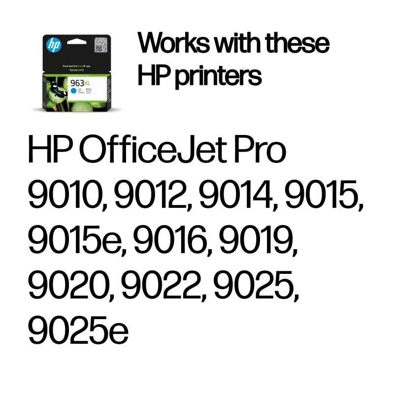 HP 963XL didelės talpos mėlyna originali kasetė, mėlyna, 1 vnt., 1600 puslapių