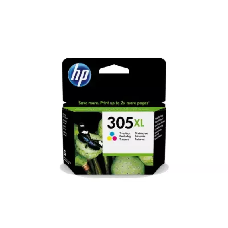 HP 305XL Didelės išeigos trijų spalvų originali rašalo kasetė