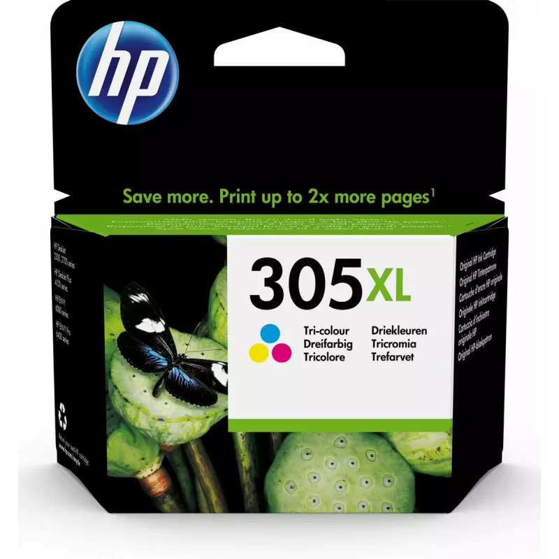 HP 305XL didelės talpos trijų spalvų originali rašalo kasetė