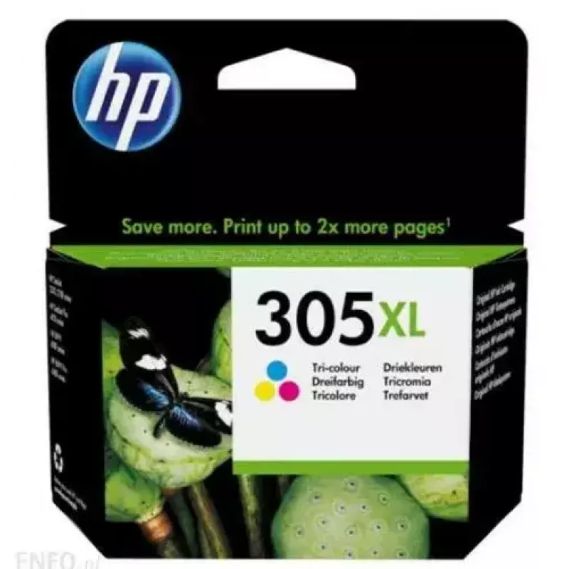 HP 305XL didelės talpos trijų spalvų originali rašalo kasetė