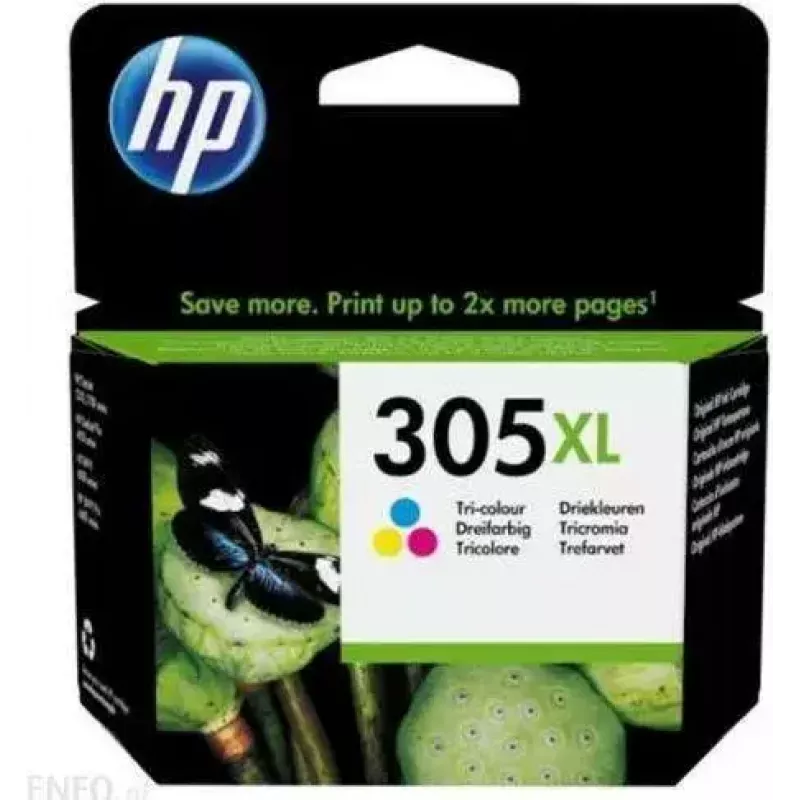 HP 305XL didelės talpos trijų spalvų originali rašalo kasetė