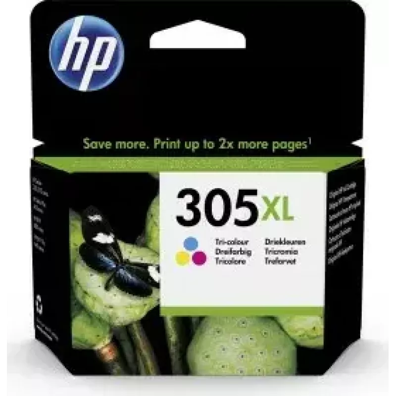 HP 305XL didelės talpos trijų spalvų originali rašalo kasetė