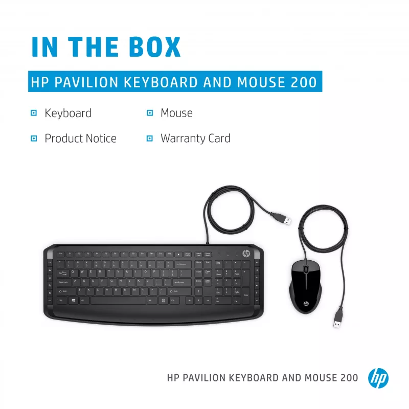 Klaviatūros ir pelės rinkinys HP Pavilion Keyboard and Mouse 200