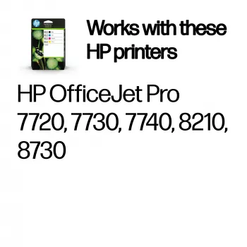 Originalios HP 953 kasetės, 4 spalvos (juoda, žalsvai mėlyna, rausvai violetinė, geltona)