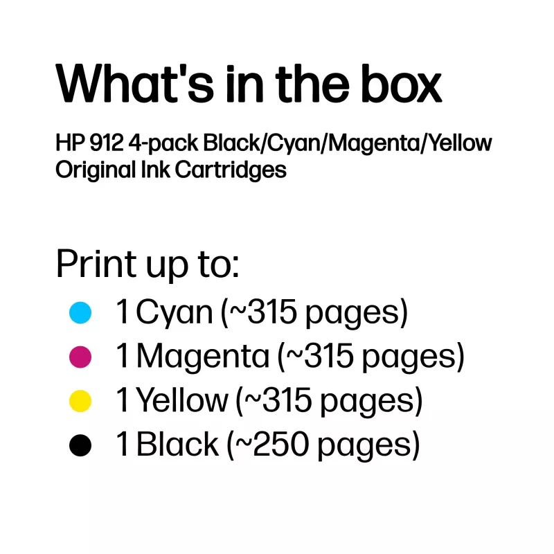 HP 912 originalių rašalo kasečių rinkinys 4 vnt. juoda/žydra/rausvai raudona/gelsva