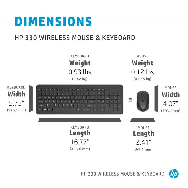 HP 330 belaidė klaviatūros ir pelės kombinacija