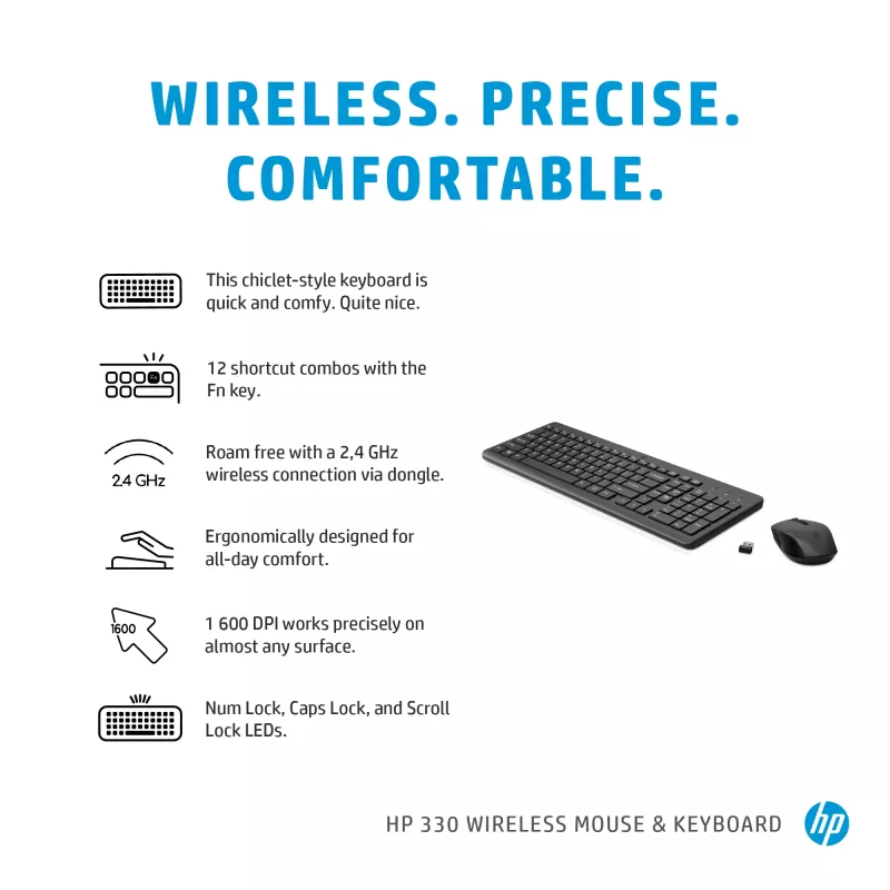 HP 330 belaidė klaviatūros ir pelės kombinacija