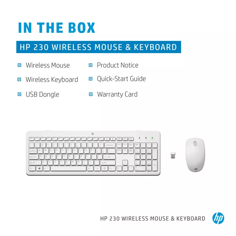 HP 230 belaidė pelė ir klaviatūros rinkinys