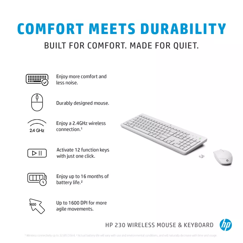 HP 230 belaidė pelė ir klaviatūros rinkinys
