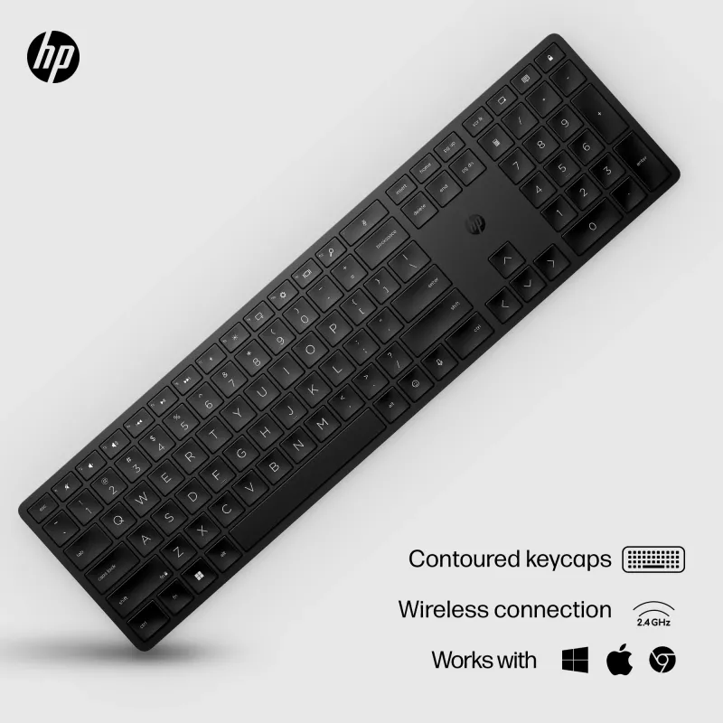 HP 450 belaidė programuojama klaviatūra, pilno dydžio, RF belaidė, USB, juoda