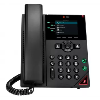 HP Poly VVX 250 IP telefono aparatas su 4 linijomis ir PoE, juodas, LCD 320x240 pikselių