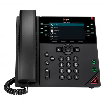 HP Poly VVX 450 IP telefonas, 12 linijų, PoE, juodas, laidinis ragelis, LCD 10,9 cm (4,3 colio)