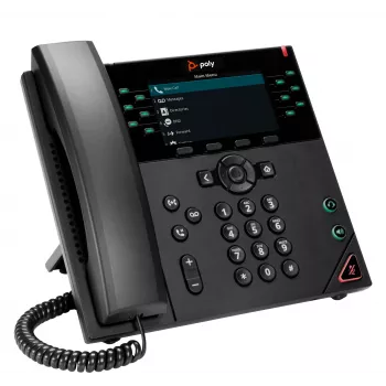 HP Poly VVX 450 IP telefonas, 12 linijų, PoE, juodas, laidinis ragelis, LCD 10,9 cm (4,3 colio)