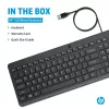 HP 150 laidinė klaviatūra, pilno dydžio, USB, juoda, 1 m laidas