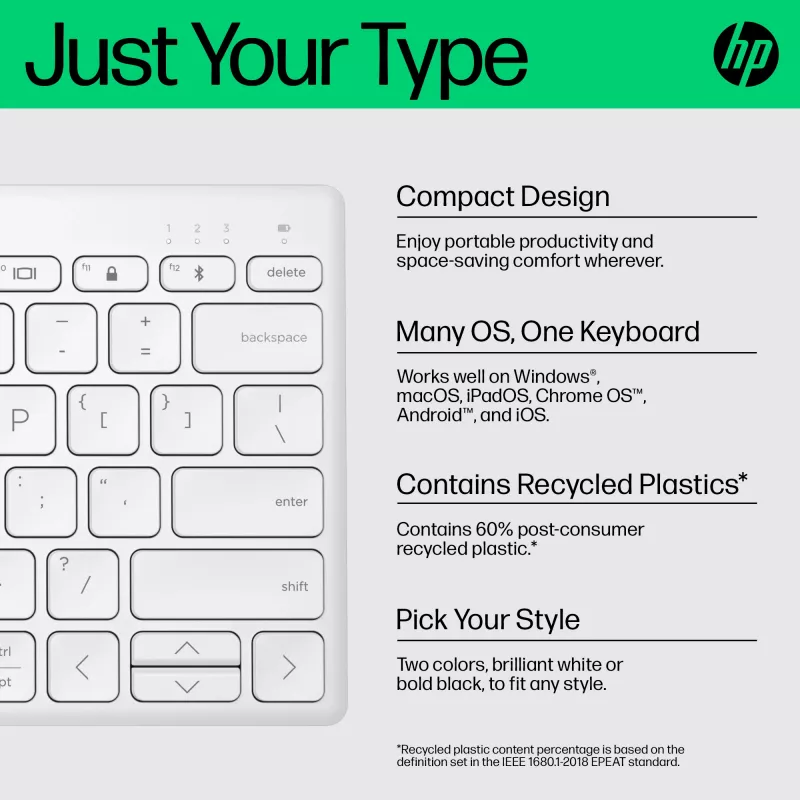 Klaviatūra HP 350 Compact Multi-Device Bluetooth Keyboard