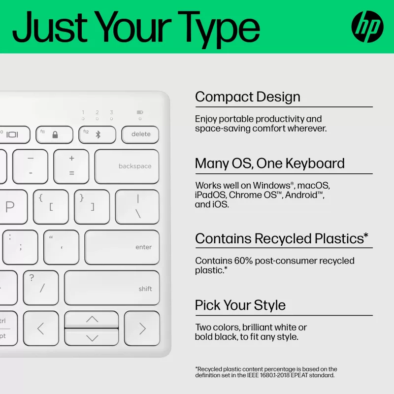 Klaviatūra HP 350 Compact Multi-Device Bluetooth Keyboard