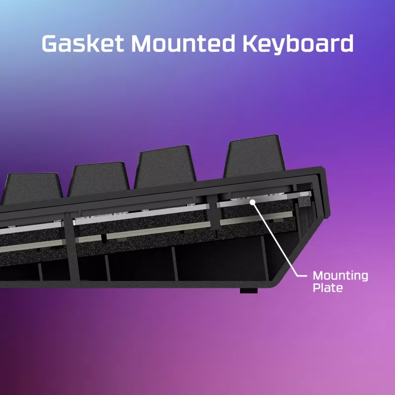 Žaidimų klaviatūra Kingston HP HyperX Alloy Rise 7G7A3AA#ABD — kompaktiška laidinė mechaninė klaviatūra