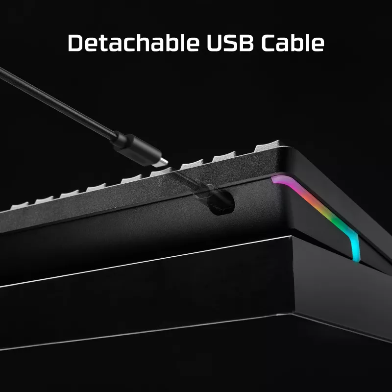 Žaidimų klaviatūra Kingston HP HyperX Alloy Rise 7G7A3AA#ABD — kompaktiška laidinė mechaninė klaviatūra