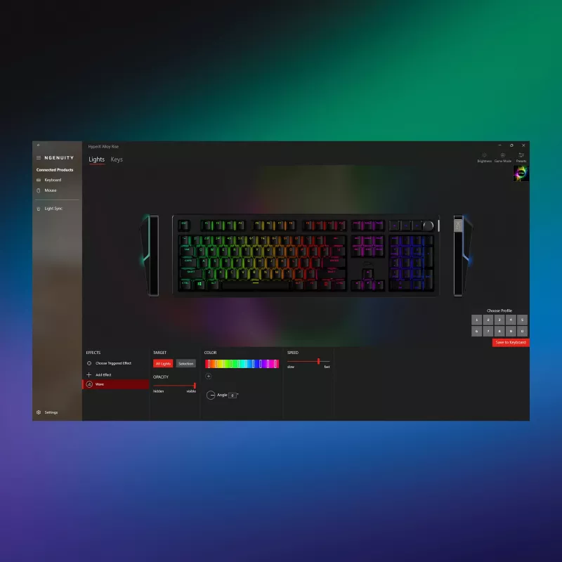 Žaidimų klaviatūra Kingston HP HyperX Alloy Rise 7G7A3AA#ABD — kompaktiška laidinė mechaninė klaviatūra
