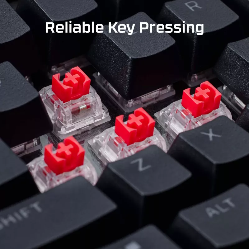 Mechaninė žaidimų klaviatūra Kingston (HyperX) Alloy Rise 75 – kompaktiškas 75% išdėstymas, laidinė, modelis 7G7A4AA#ABD
