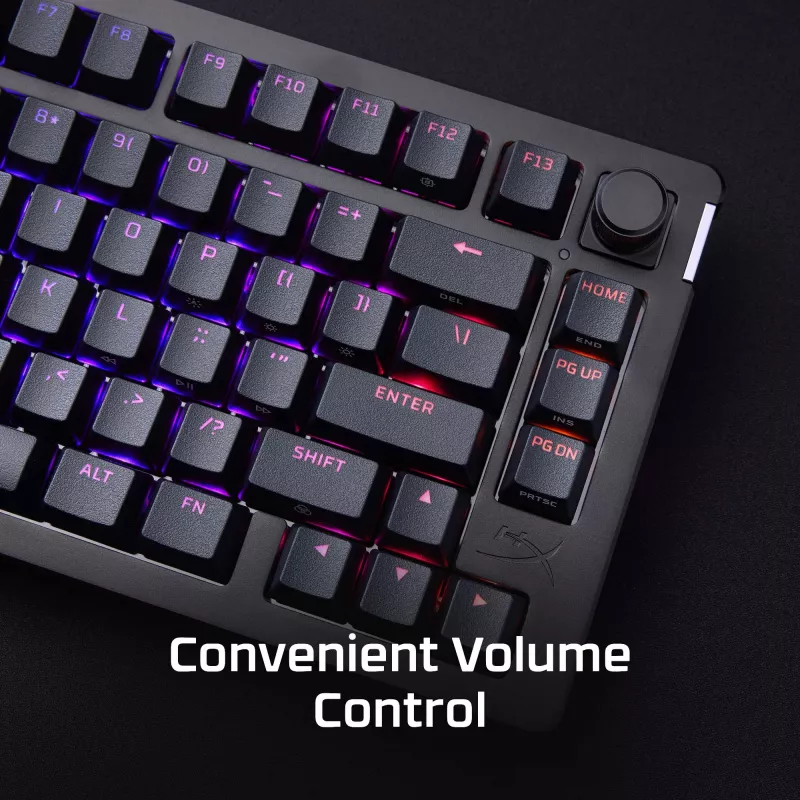 Mechaninė žaidimų klaviatūra Kingston (HyperX) Alloy Rise 75 – kompaktiškas 75% išdėstymas, laidinė, modelis 7G7A4AA#ABD