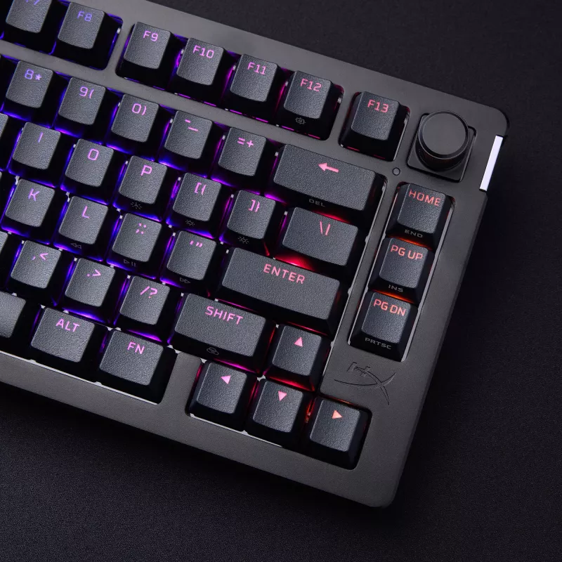 Mechaninė žaidimų klaviatūra Kingston (HyperX) Alloy Rise 75 – kompaktiškas 75% išdėstymas, laidinė, modelis 7G7A4AA#ABD