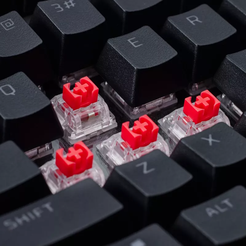Mechaninė žaidimų klaviatūra Kingston (HyperX) Alloy Rise 75 – kompaktiškas 75% išdėstymas, laidinė, modelis 7G7A4AA#ABD