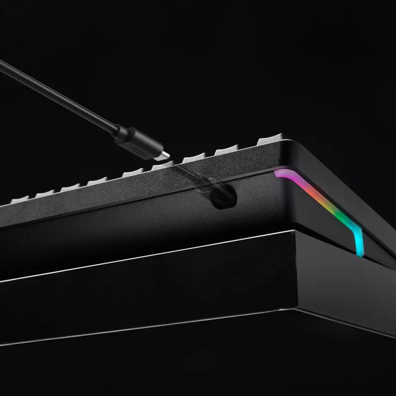 Mechaninė žaidimų klaviatūra Kingston (HyperX) Alloy Rise 75 – kompaktiškas 75% išdėstymas, laidinė, modelis 7G7A4AA#ABD