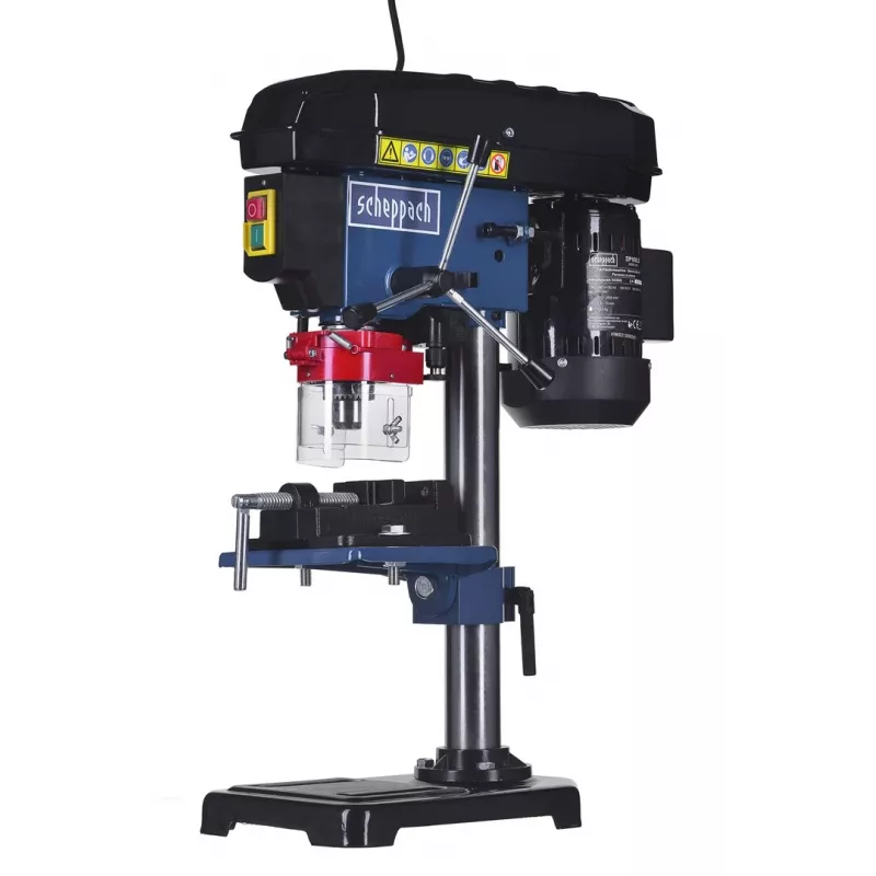 Stalinis gręžimo stovas Scheppach DP16VLS 500 W, plieninis korpusas, 230–240 V, 2500 aps./min., 13 mm griebtuvas, 600×220×435 mm