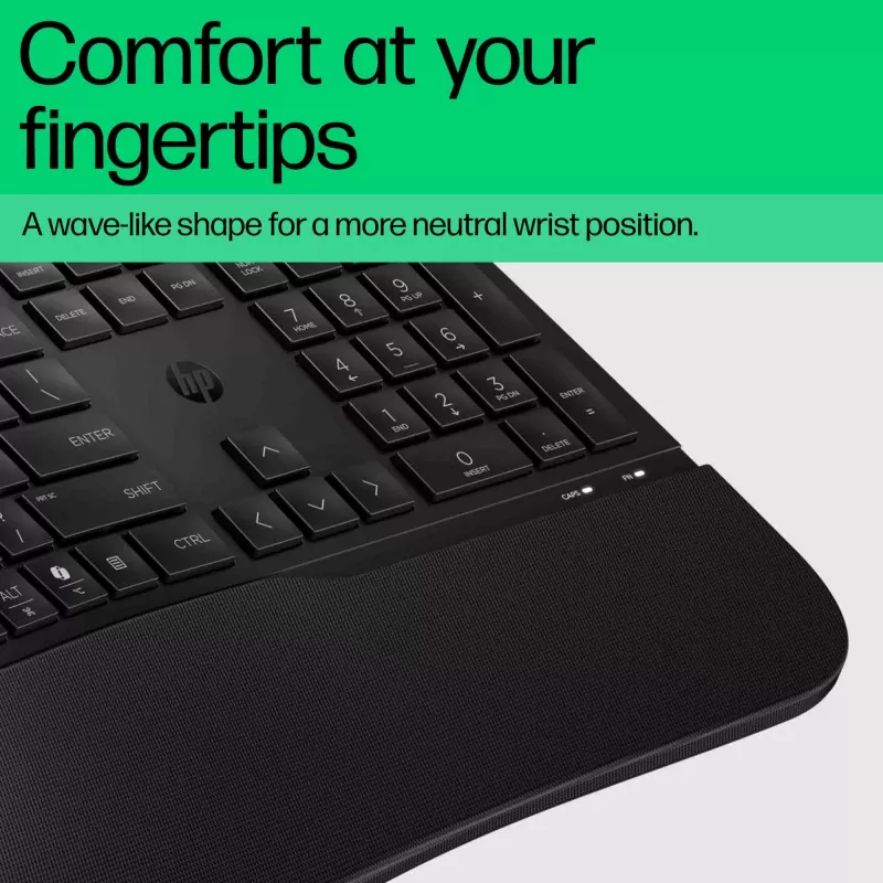 HP 480 Comfort Wired klaviatūra, pilno dydžio, USB, juoda, 1,5 m