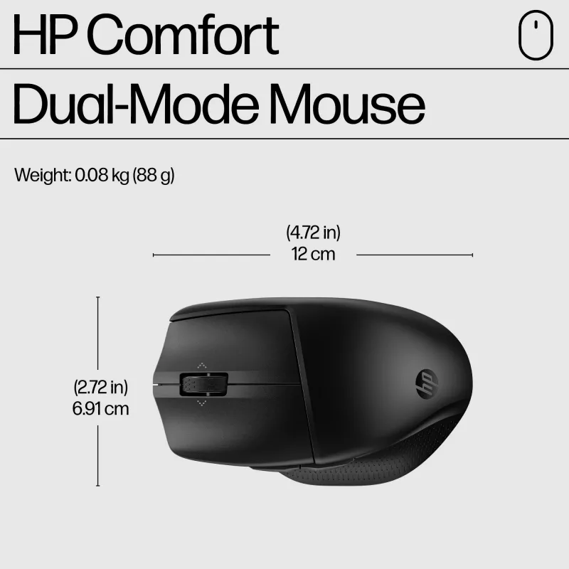 Belaidės klaviatūros ir pelės rinkinys HP 685 Comfort – pilno dydžio lenkta klaviatūra, RF Wireless + Bluetooth, juodas, su pele