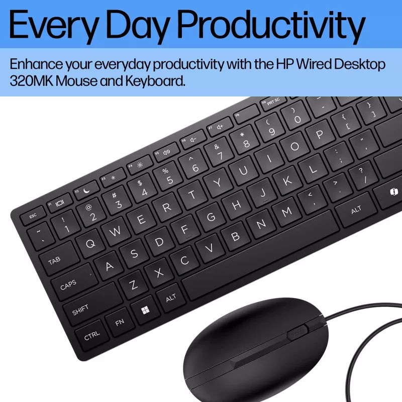 HP Wired Desktop 320MK klaviatūros ir pelės rinkinys