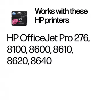 HP 951 Original rašalo kasetė, rausva, 1 vnt., 535 puslapių