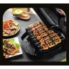 Kontaktinė grilio keptuvė Tefal GC7148 – 2000 W, nerūdijančio plieno korpusas, stačiakampė, reguliuojamas termostatas, grotelės viršuje, 365×365×175 mm