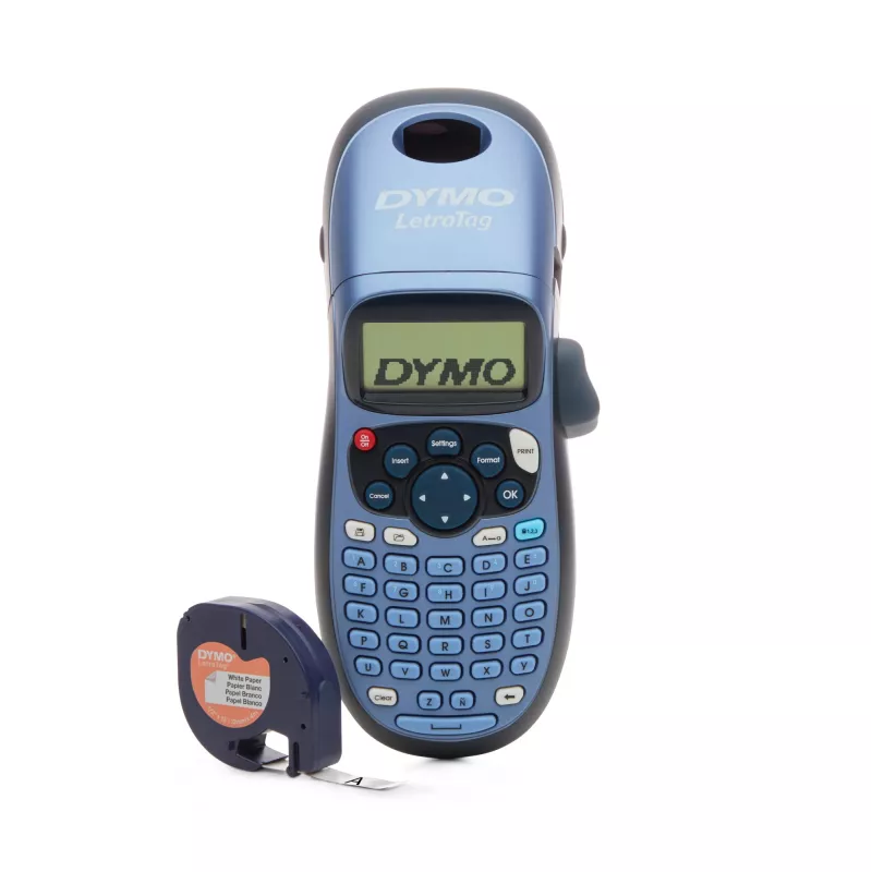 DYMO LetraTag LT-100H nešiojamas etikečių spausdintuvas | ABC klaviatūra, 13 simbolių LCD ekranas | namams ar biurui | mėlyna