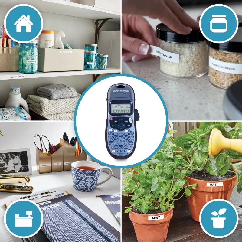 DYMO LetraTag LT-100H nešiojamas etikečių spausdintuvas | ABC klaviatūra, 13 simbolių LCD ekranas | namams ar biurui | mėlyna
