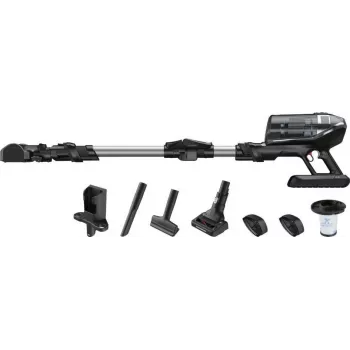 Rowenta X-Force RH9958 belaidis 2-in-1 šluotinis dulkių siurblys, HEPA filtras, 0,9 L, juodai pilkas