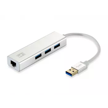 LevelOne USB-0503 USB tinklo adapteris su 3 prievadų USB 3.0 šakotuvu