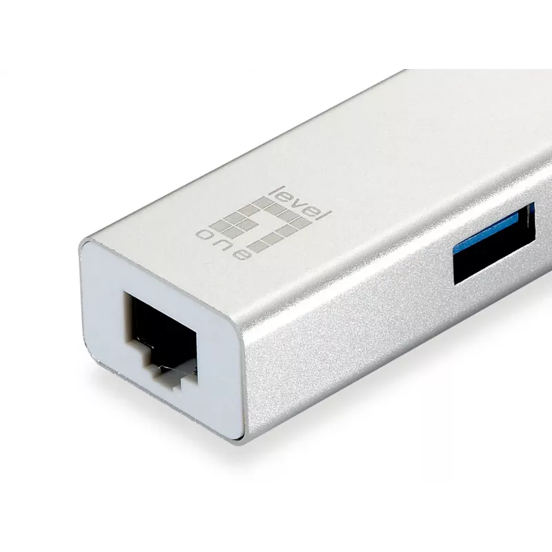 LevelOne USB-0503 USB tinklo adapteris su 3 prievadų USB 3.0 šakotuvu
