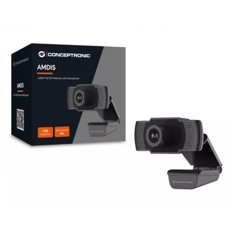 Vaizdo kamera Conceptronic AMDIS 1080P Full HD su mikrofonu, 2 MP, 1920 x 1080 pikselių, Full HD, 30 kadrų/s, M-JPEG, YUV