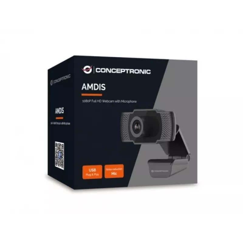Vaizdo kamera Conceptronic AMDIS 1080P Full HD su mikrofonu, 2 MP, 1920 x 1080 pikselių, Full HD, 30 kadrų/s, M-JPEG, YUV