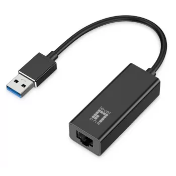 LevelOne USB-0401 Gigabito USB tinklo adapteris, laidinis, USB, Ethernet, 1000 Mbit/s, juodas