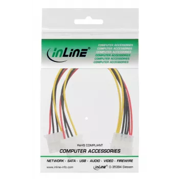 InLine vidinis maitinimo Y laidas 1x 5.25 colio Molex / 2x 5.25 colio Molex 0,20 m