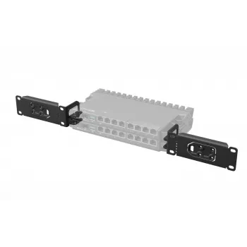 MikroTik RB5009 montavimo rinkinys 1U lentynai, juodas, modelis 59852