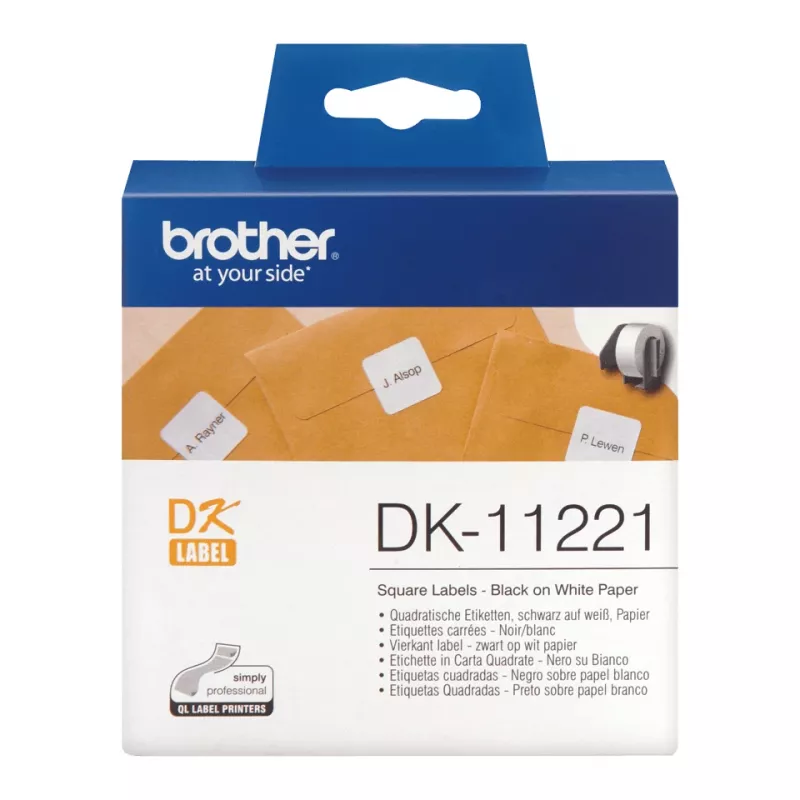 Popierinės kvadratinės etiketės Brother DK11221