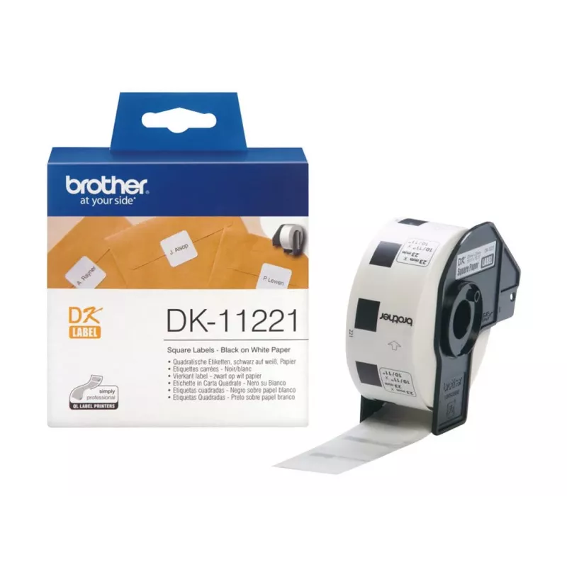 Popierinės kvadratinės etiketės Brother DK11221